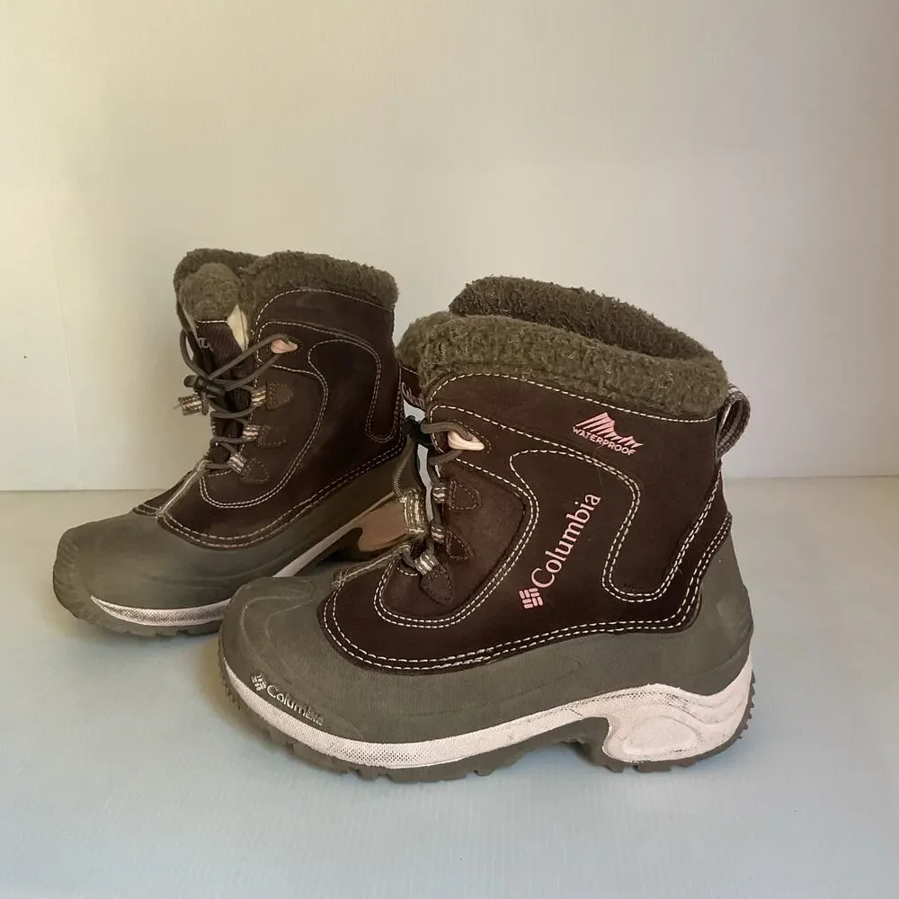 Columbia Youth Bugaboot Waterproof Winter Boots Size 5 Brown Insulated 200g